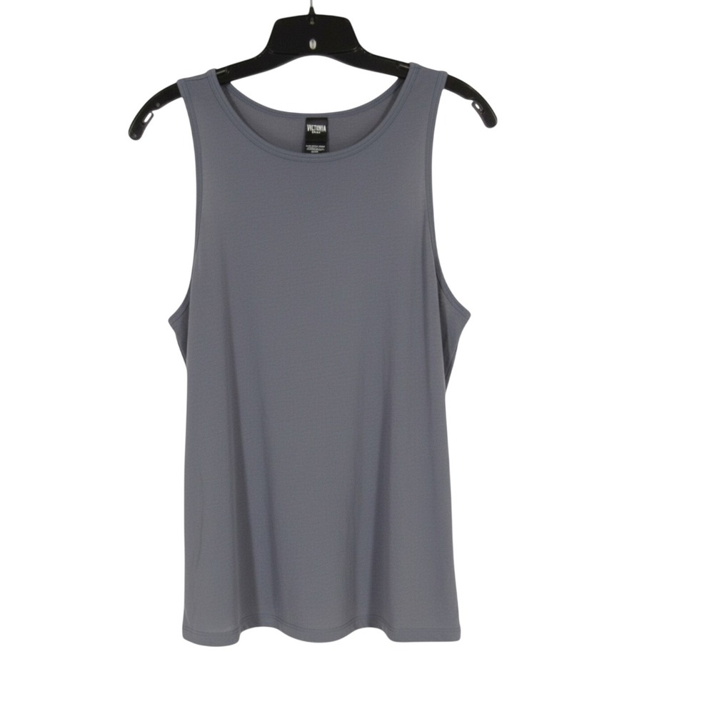 VICTORIA SECRET SPORT Slub Knit Sleeveless OPEN FLYAWAY TIE BACK TANK TOP Sz M
